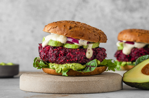 Beet & Lentil Veggie Burgers